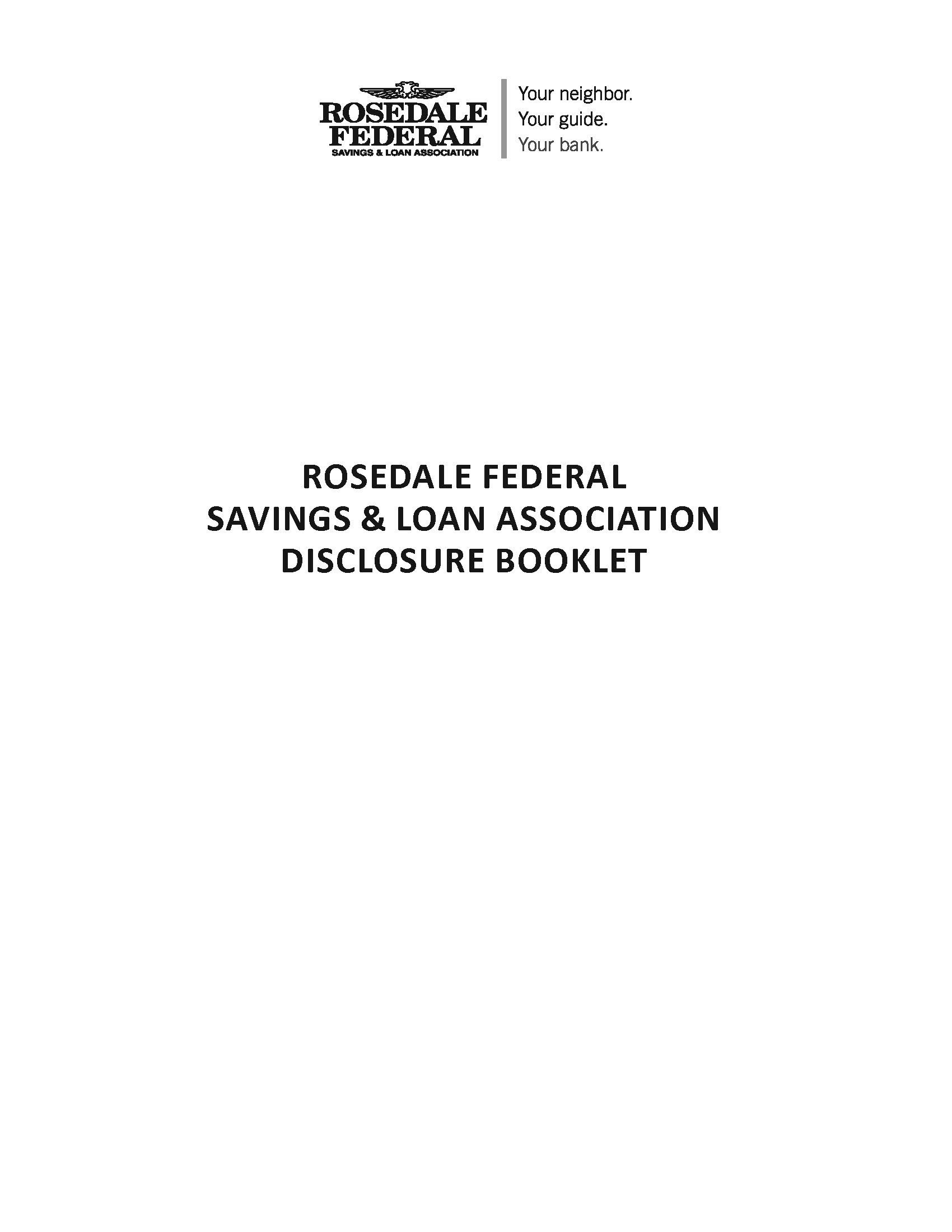 Chesapeake Bank disclosure booklet