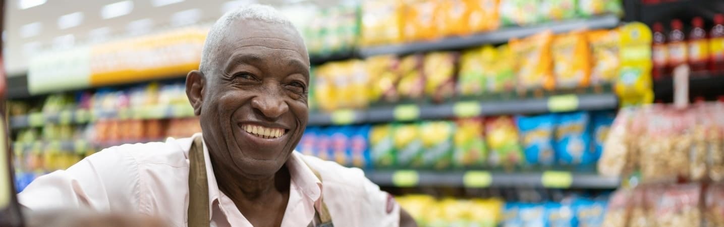 Smiling black business owner