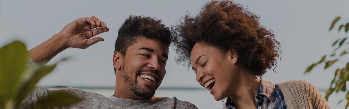 Young african american couple sharing a laugh