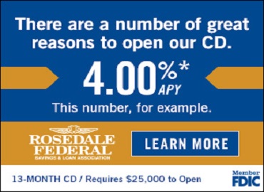 13 month CD ad - 4.00% apy