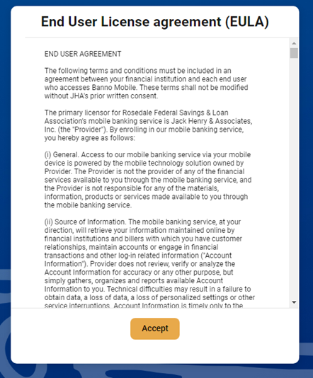 end user license agreement screenshot