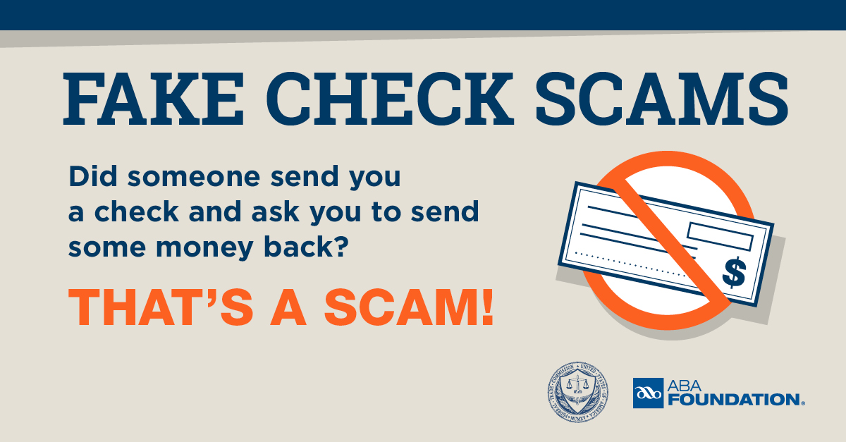 Fake check scams infographic