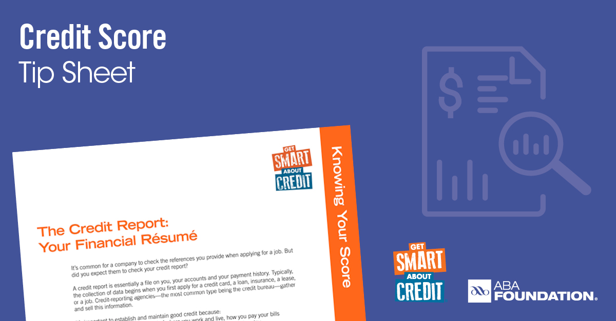 credit score tipsheet