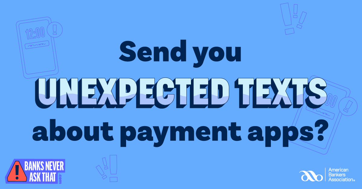 Unexpected texts about payment apps