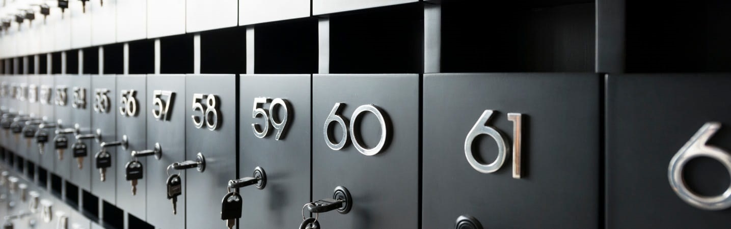 Stock photo of safe deposit boxes