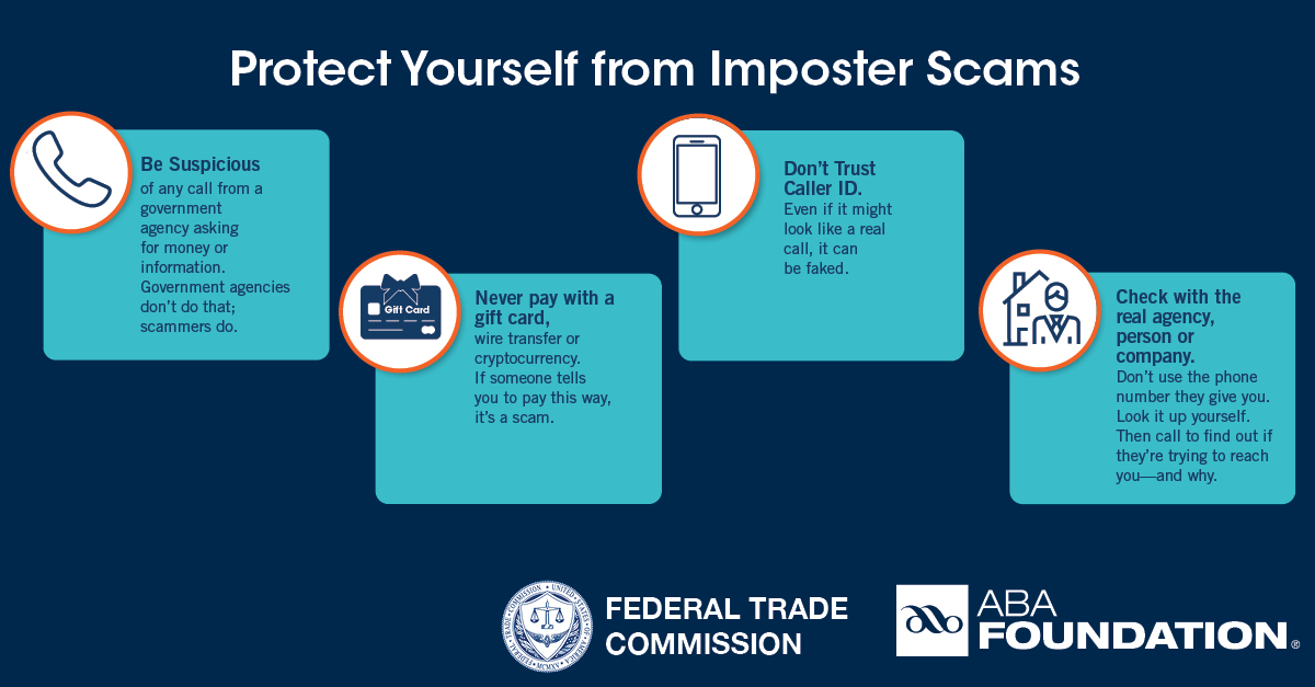protect yourself from imposter scams infographic