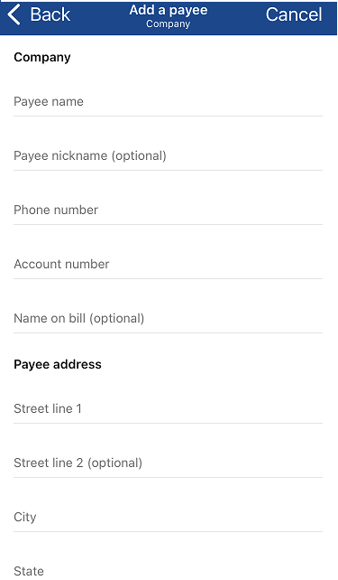 adding a payee screenshot step 3