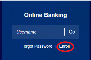 Screenshot for enrolling in online banking