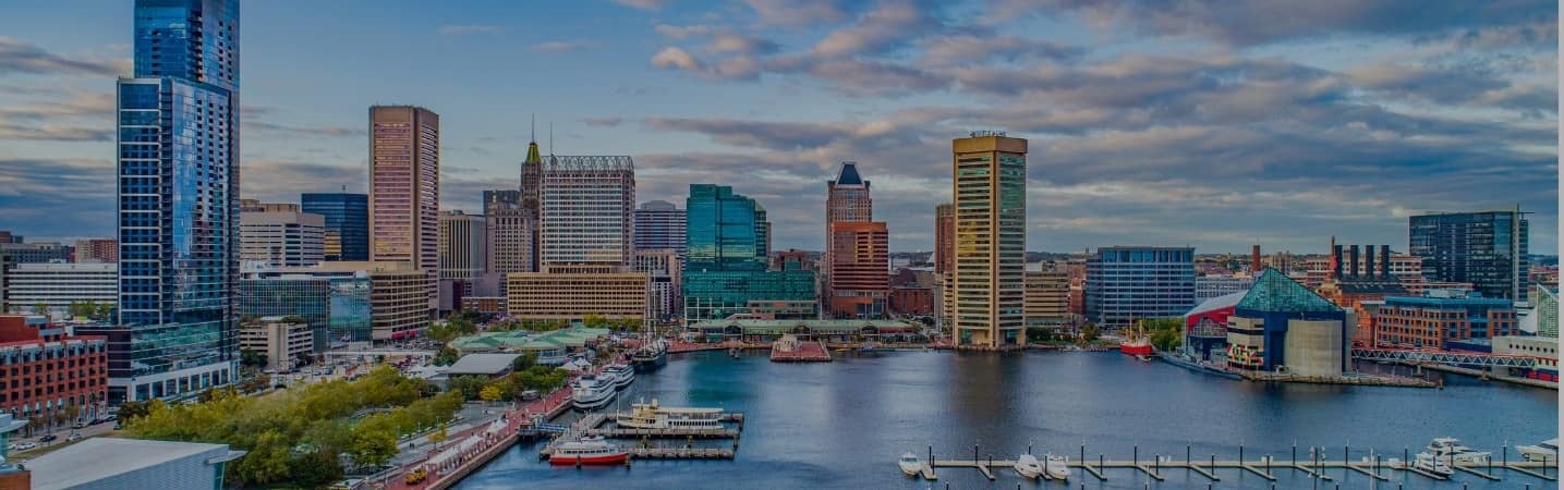 Baltimore skyline aerial view