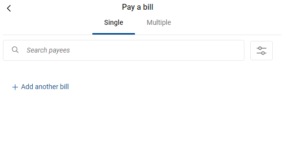 Pay a bill screenshot step 1