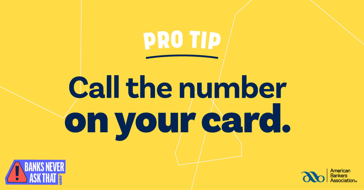 Pro Tip - Call the number on your card